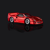 Hot Wheels RLC Ferrari F40 in red Spectraflame paint, front three-quarter view.