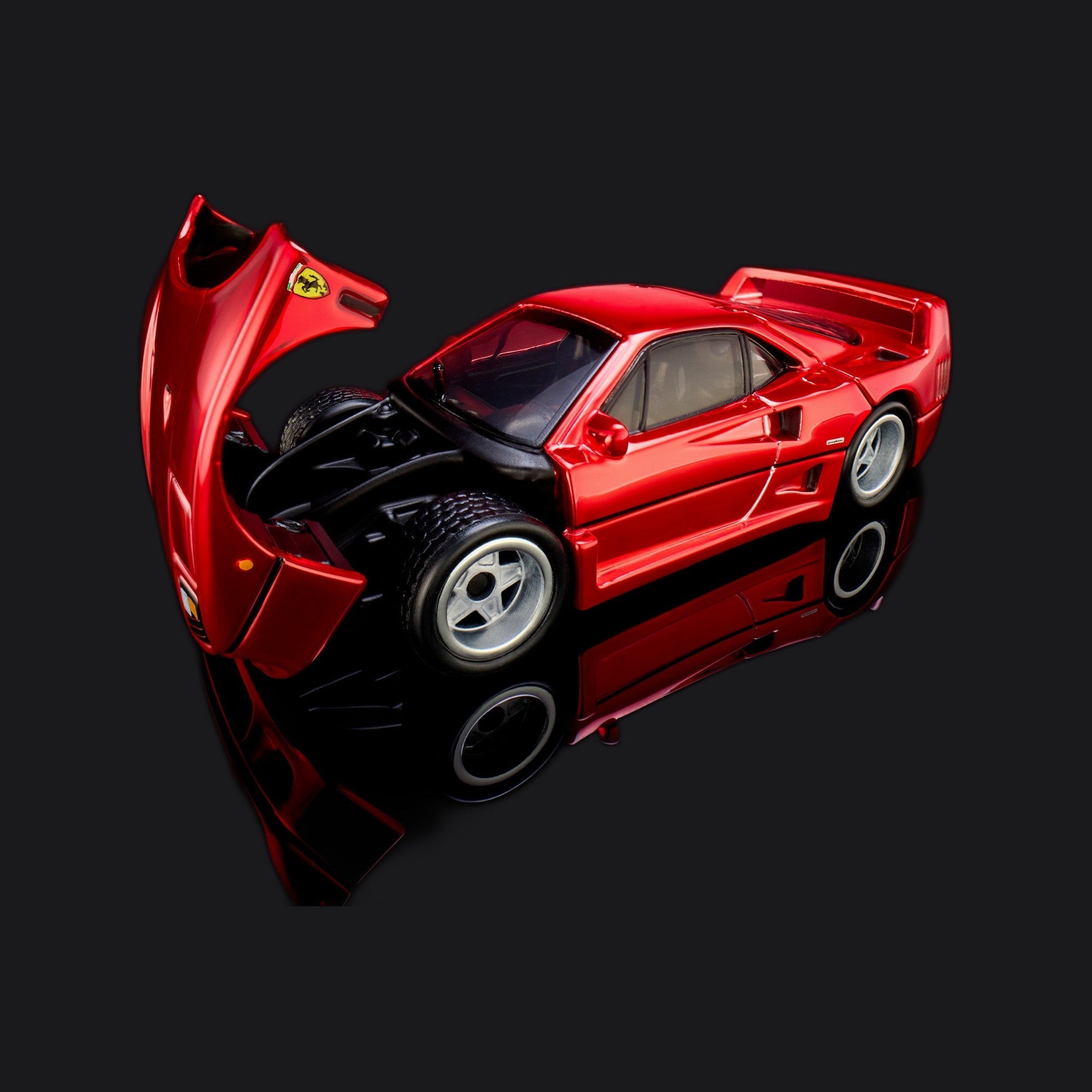 Front bonnet swung fully open from a high front three-quarter, hinge and inner panel visible.
