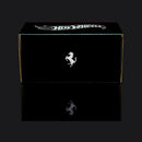 Plain black outer shipping box, Hot Wheels logo on the lid and a prancing horse on the side.