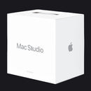 White box with 'Mac Studio' and Apple logo on a white background